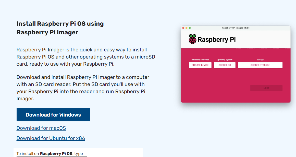 Download Raspberry Pi Imager