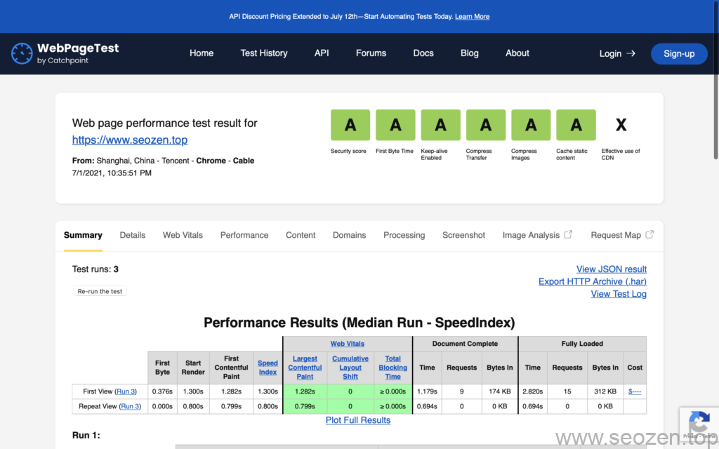 webpagetest-seozen-result